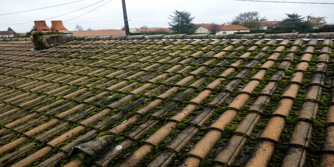 Nettoyage de toiture à Seine-et-Marne — avant (chantier 3)
